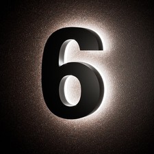 5 Inch Backlit House Numbers for Outside, Stainless Steel, LED Illuminated Ho...