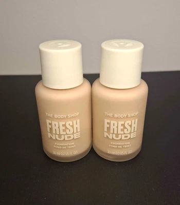 The Body Shop 2x Bottles Fresh Nude Foundation Light 1N *Brand New & Unopened*