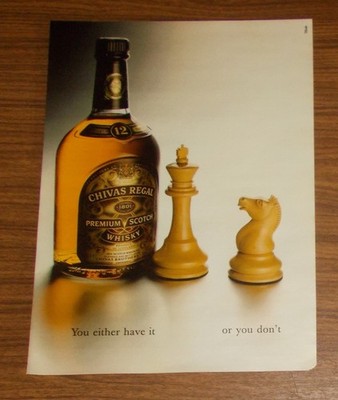 Seltene Werbung CHIVAS REGAL Whisky You either have it or you don't Schach 1997