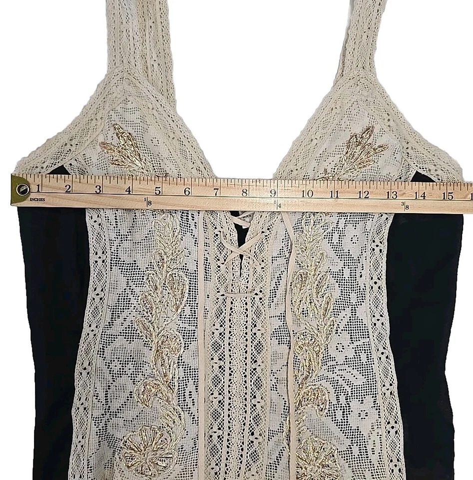 Camiseta sin mangas Venus para mujer Y2K Babydoll con volantes en capas talla 8 pura francesa Maid Boho  Foto 4 de 4