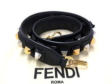 FENDI Borsa in pelle tracolla uomo donna nero x oro FU2648