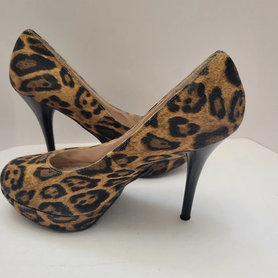 Zapatos Olsenboye Leopardo Estampado Animal Para Mujer Talla 8M Mob Esposa Plataforma Tacones Altos Foto 4 de 4