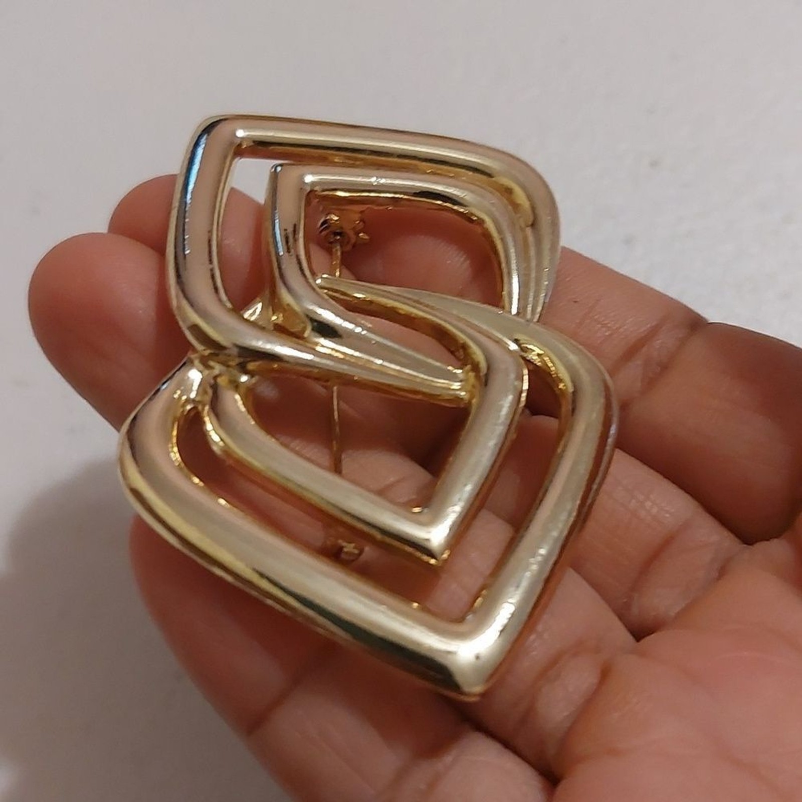 Vintage Modernist Interlocking Infinity Brooch Pi… - image 4