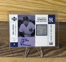 Don Larsen Yankees 2001 UPPER DECK LEGENDS OF NY Signed Game-Worn Jersey #SYJ-DL