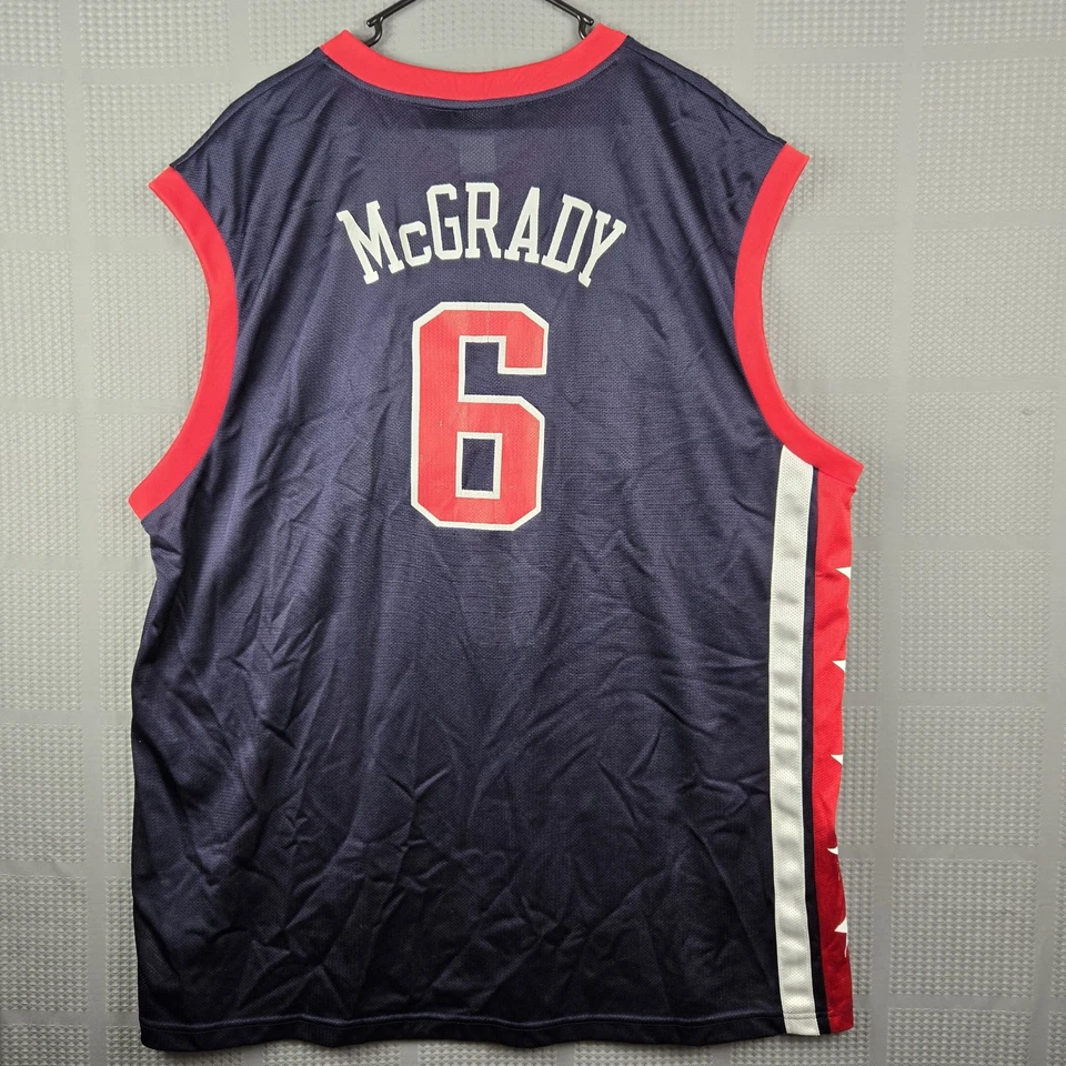 Camiseta Reebok Tracy Mcgrady Team EE. UU. Vintage #6 Talla XXL Azul Juegos Olímpicos de la NBA Foto 2 de 4