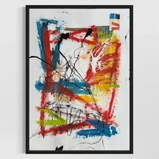 Original Mixed Media Abstract Art Painting 18x24 “Celebration" Signed