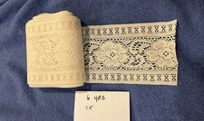 4.5 Inch Wide 6 Yard Lace Ribbon Floral Pattern Light Beige Off White Trim Craft
