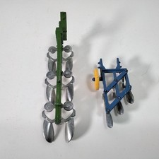 X2 Britains Ploughs 1974 Green 3 Furrow Plough 9530 3 Furrow Ransons Plough