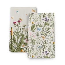 Spring Floral Kitchen Towels Decorative Set of 2, Summer Flower Dish Towels f...