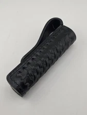 Stallion Leather F-21 Black Basket Weave Duty Belt Flashlight Holder Pouch