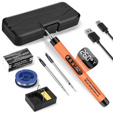 Mini Cordless Soldering Iron Kit, USB Rechargeable Portable Orange 