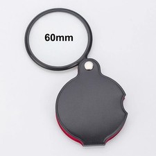 50/60mm 8X Mini Magnifying Glass   Foldable Handheld Lens with Leather Case