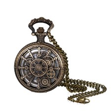 JewelryWe Steampunk Gear Pocket Watch: Men Women Skeleton Arabic gears