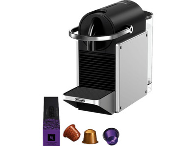 De'Longhi EN127.S Pixie Re-Design Nespresso Kapsel Kaffeemaschine 19 Bar silber