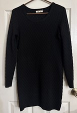Pink Rose Black Sweater Dress Size Large.