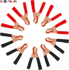10Pcs 50A Insulated Alligator Clips Electrical Heavy Duty Alligator Clamps Batt