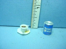 Miniature Coffee Can, Filled Cup, Saucer & Spoon #FA11021 - 1/12th