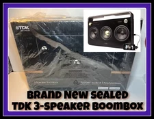Rare New TDK 3 Speaker Boombox TP6803BLK Brand New Sealed in Original Box / Bag