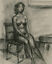 miniature 2  - Peter Collins ARCA - 20th Century Charcoal Drawing, Seated Nude Figure