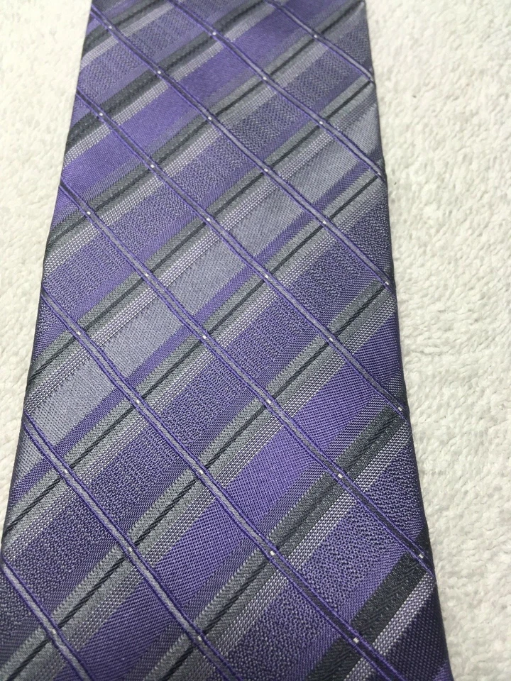 CORBATA HOMBRE KENNETH COLE MORADA Y GRIS 3,25 X 60 Foto 3 de 4