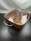 Copper Chef Medium Casserole Pan 9.5  with lid and press.