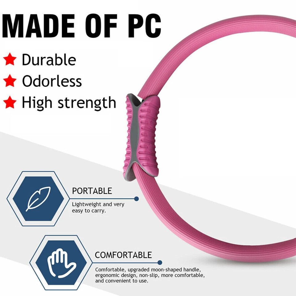 Anillo de Pilates de Doble Agarre Círculo Mágico Cuerpo Deporte Fitness Peso Ejercicio Yoga Kit Foto 2 de 4