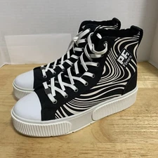PF Flyers Let It Snow Allston x Chillhouse Hi Top Shoes Women's 7 Black White
