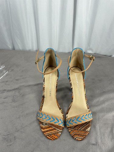 Chinese Laundry Stiletto Strappy Heels Womens Size 9 Multicolor Tribal Print - Picture 13 of 13