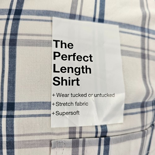 NWT Sonoma Shirt Mens Large Perfect Length Casual Button Down Plaid Long Sleeve - 第 9/15 張圖片