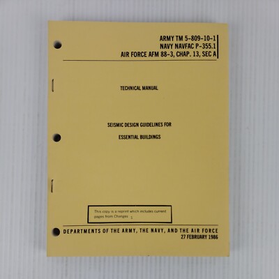 Technical Manual Seismic Design Guidelines for Essential Buildings Feb 1986