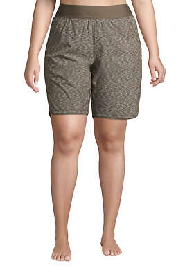 LANDS' END Plus 16W-26W Quick Dry 9'' Elastic Waist Board Shorts/Cover-up NWT $70