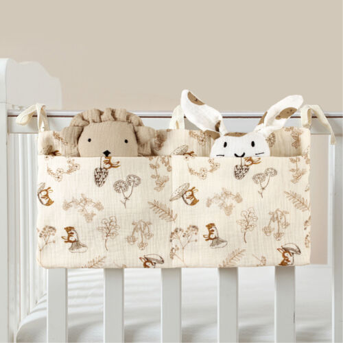 Baby Crib Pocket Nursery Organizer Bag Bedside Toys Hanging Storage Cotton Bag