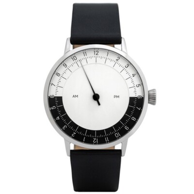 Svalbard NOONDAY Single Hand 24H Swiss Quarz Stahl Leder Weib Schwarz Herren Uhr