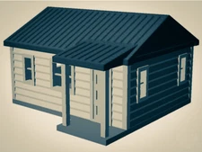 "The Outdoor Series" - Cabin #1 - Camping - Modeled in Color - N Scale 1:160