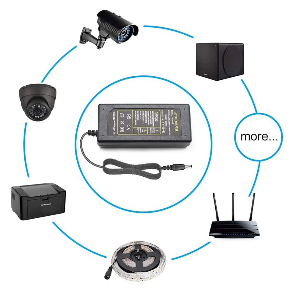 Wholesale Power Supply Adapter DC 12V 2A 12V 5A 10A 3528 5050 LED Strip Light - Image 3 of 4