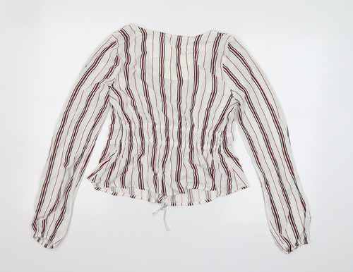 Hollister Womens White V-Neck Viscose Blend Cardigan Size S - Picture 2 of 12