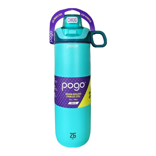 2x PoGo Vacuum Stainless Steel Water Bottle With Chug Lid MINT 26 Oz