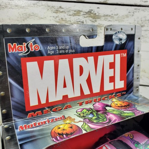 Maisto Marvel Mega Trucks Green Goblin Motorized Diecast Truck 2002 Pull And Go - Picture 7 of 18