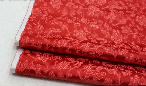 Faux Silk Brocade (Dragon Shadow) Jacquard Damask Kimono Fabric Material*BC2 - Picture 22 of 26