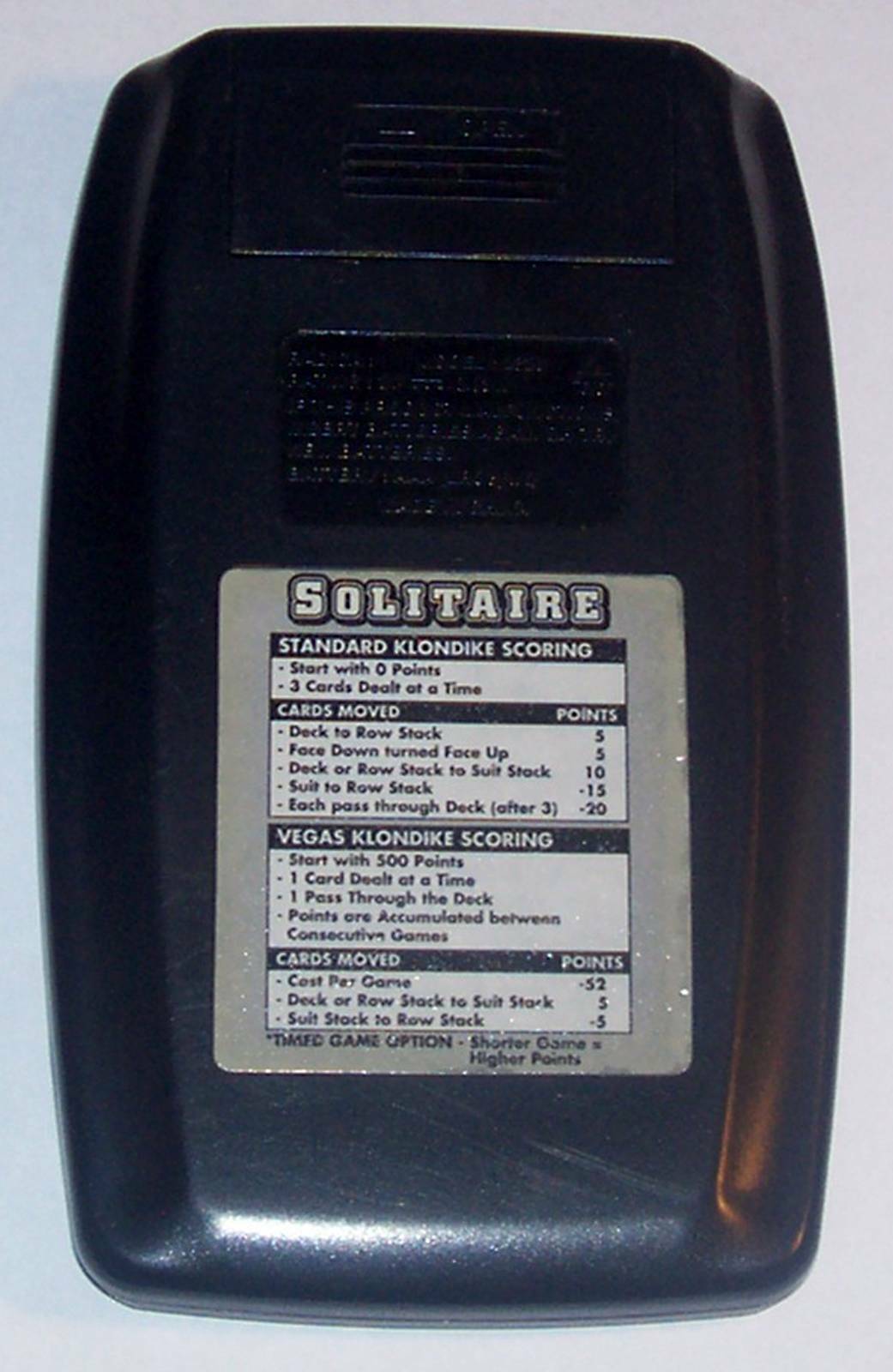 klondike solitaire handheld game