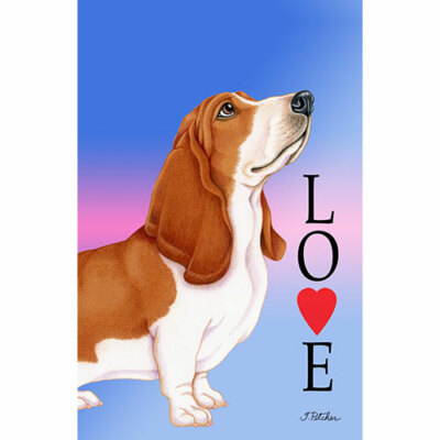 Basset Hound Love Decorative Flag | eBay