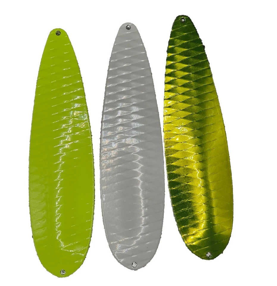 Cuchara de diamante de pesca Jigging Flutter de 8" en señuelo 4 oz aparejo lubina blanca brillante Foto 2 de 4