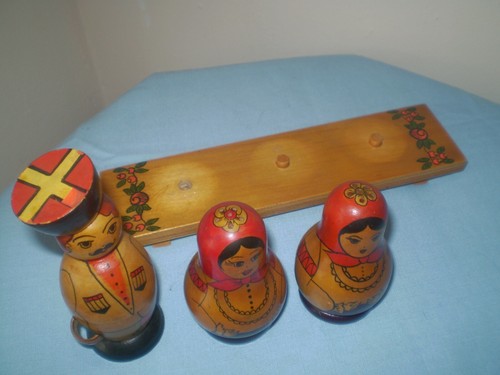 Russian three pieces nesting dolls dolls Chef's Solies With stand - Picture 7 of 12