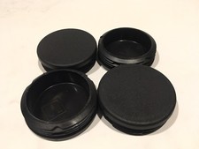 4 Pack 2-1/2  Round Tube Insert Black Plastic 11-19GA Pipe Tube End Cap