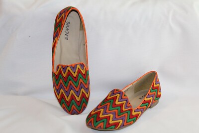 Vintage colorful kitten heels pretty much flats size 8 Brand is bumper