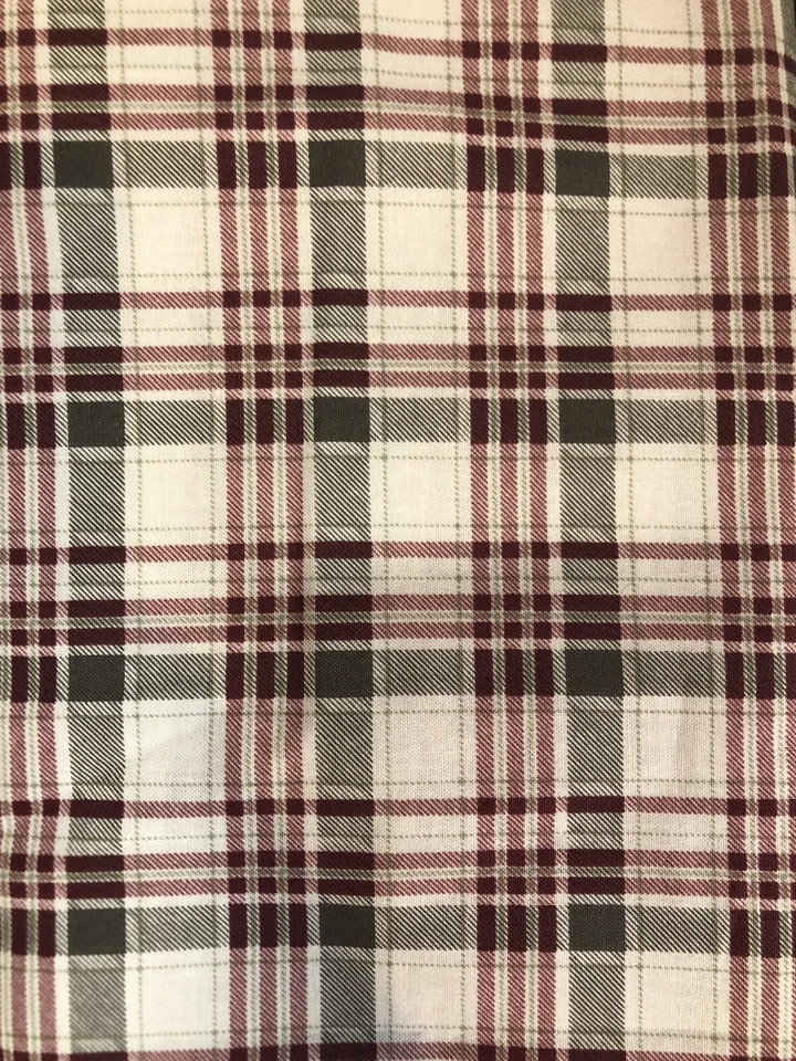 Borgoña y Marrón Cuadros Algodón Colores Otoño Tela FQ Cuarto Graso o Continuo Foto 2 de 4