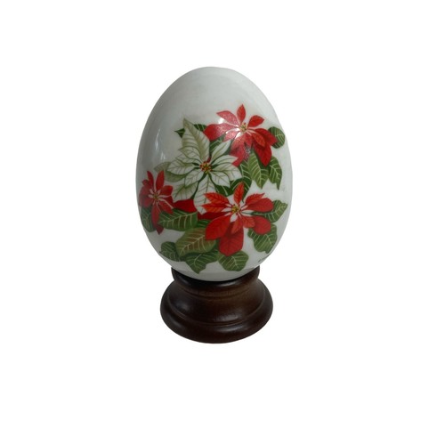 Avon GIFTS OF NATURE Porcelain Egg 1987 Winter's Treasure X-Mas Decor Vintage