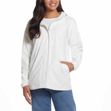 Weatherproof Ladies Rain Slicker Jacket Elastic Cuffs LARGE WHITE NWT