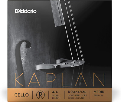 D'Addario Kaplan 4/4 Cello D, Medium Gauge, Authorized Dealer