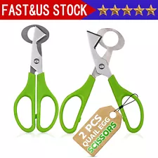 2Pcs Quail Egg Roast egg scissors Cutter Scissors Kitchen Egg Shears Tool(Green)